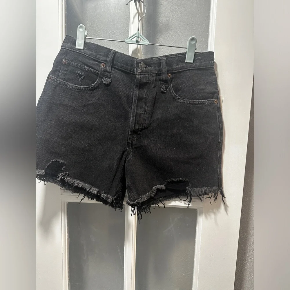 NWT Free People Washed Black Distressed Shorts. - Picture 2 of 16